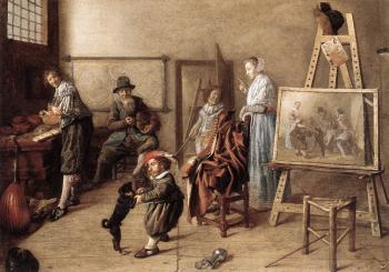 敭 米恩瑟 莫勒納爾 Painter in His Studio, Painting a Musical Company 敭 米恩瑟 莫勒納爾 Painter in His Studio, Painting a Musical Company